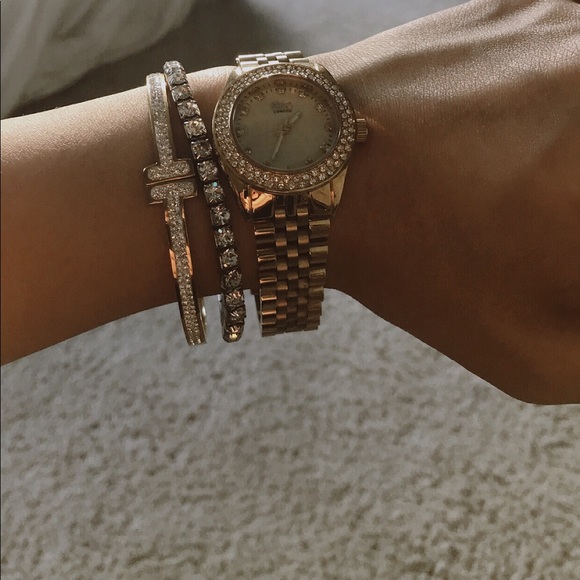 Gold Plated Iced Out Watch by G&O London.